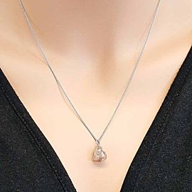 4.67 Carat Rough Diamond Pendant Necklace in 14 Karat White Gold