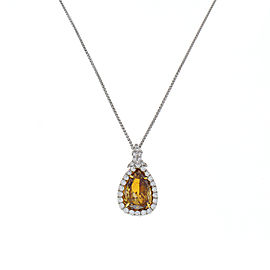 GIA Certified 3.34 Carat Pear Shaped Fancy Brown Yellow Diamond Pendant