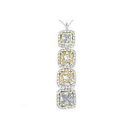 Heritage Gem Studio GIA Certified 5.08 Carat Radiant Cut Fancy Colored Diamond Pendant In 18 K Gold