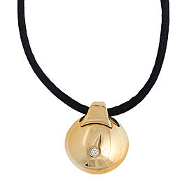 18K Yellow Gold, Diamond "Biseau" Pendant Necklace