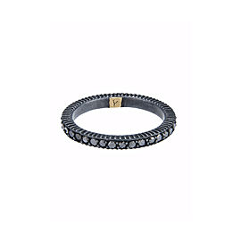 Yossi Harari Jewelry Lilah Oxidized Gilver Black Diamond Band Size 6