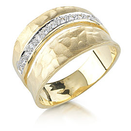 I.Reiss 14K Yellow Gold 0.18 Diamond Ring Size 7