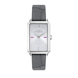 Furla Women's Diana Silver Dial Calfskin Leather Watch