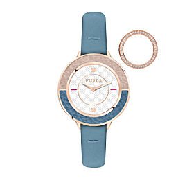 Furla Women's Club White Dial Calfskin Leather Watch