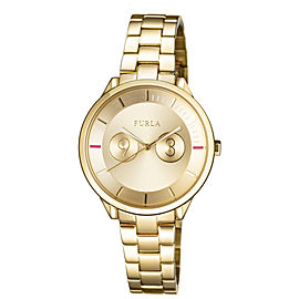 Furla Women's Metropolis Gold Dial Stainless Steel Watch