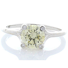 GIA Certified 1.24 Carat Fancy Light Yellow Round Diamond Cocktail Ring