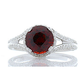 2.35 Carat Spessartite Garnet with Diamond Cocktail Ring