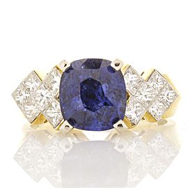 Heritage Gem Studio 2.69 Carat Blue Sapphire and Diamond Cocktail Ring in 18 Karat Yellow Gold