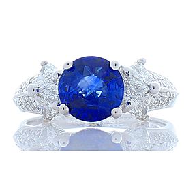 Heritage Gem Studio 2.06 Carat Blue Sapphire and Trillion Diamond Cocktail Ring in 18 Karat Gold