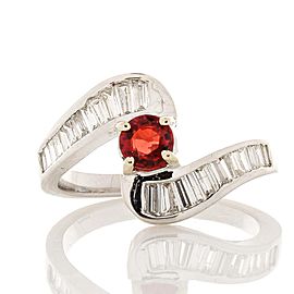 0.65 Carat Total Ruby and Diamond Cocktail Ring in 14 Karat White Gold