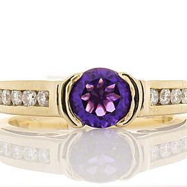 1.00 Carat Amethyst and Diamond Cocktail Ring