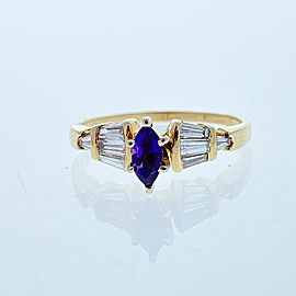 Ring 14KY, Amethyst 0.40CT AME, 0.42CTW BAG