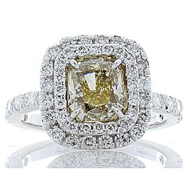 Heritage Gem Studio GIA Certified 1.53 Carat Radiant Cut Fancy Brownish Yellow Diamond Cocktail Ring