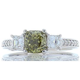 Heritage Gem Studio 1.02 Carat Cushion Cut Fancy Brown Diamond Cocktail Ring in 18 Karat White Gold