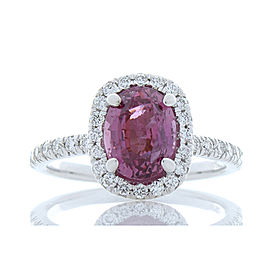 Heritage Gem Studio 2.35 Carat Oval Pink Sapphire and Diamond Cocktail Ring in 18 Karat White Gold