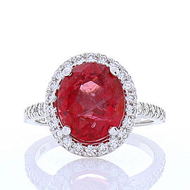 Emteen Lab Certified 4.99 Carat Oval Spinel & Diamond Cocktail Ring in 18 Karat