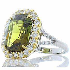 GIA Certified 10.55 Carat Octagonal Alexandrite and Diamond Cocktail Ring