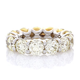 Heritage Gem Studio 9.00 Carat Total Fancy Yellow Diamond Two-Tone Eternity Band in 18 Karat Gold