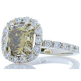 3.37 carat cushion ring