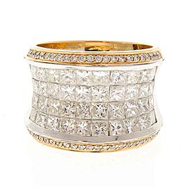 5.26 Carat Total Princess Cut Diamond Cocktail Ring in 18 Karat Gold