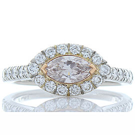 GIA Certified 0.50 Carat Marquise Fancy Light Pink Diamond Cocktail Ring in Plat