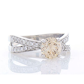 1.14 Carat Fancy Light Champagne Diamond Cocktail Ring in 18 Karat White Gold