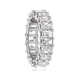 7.30 Carat Total Radiant Cut Diamond Eternity Wedding Band in Platinum