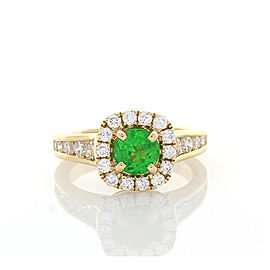 1.10 Carat Tsavorite and Diamond Cocktail Ring in 18 Karat Gold