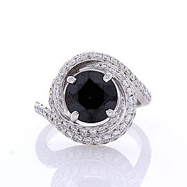 Heritage Gem Studio 2.92 Carat Black Diamond and White Diamond Cocktail Ring in 18 Karat White Gold