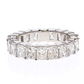 5.01 Carat Total Radiant Cut Diamond Eternity Wedding Band in Platinum