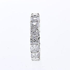 5.55 Carat Total Cushion Cut Diamond Eternity Band in Platinum