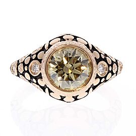 GIA Certified 2.01 Carat Natural Fancy Brownish Yellow Diamonds Cocktail Ring