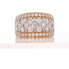 2.20 Carat Total Diamond Two-Tone Band in 18 Karat Gold