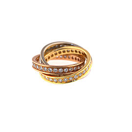 Cartier 18K White, Yellow, Rose Gold Diamond "Trinity" Diamond Ring