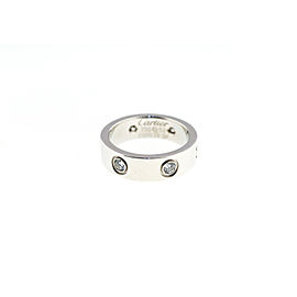 Cartier 18K White Gold & 6 Diamonds Love Ring Sz 6