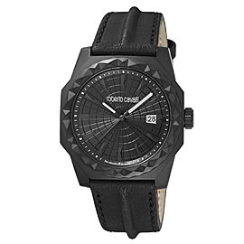 Roberto Cavalli Black Black Calfskin Leather RV1G018L0036 Watch