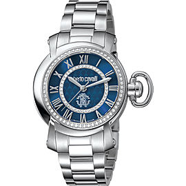 Roberto Cavalli Blue Silver Stainless Steel RV1L004M0076 Watch