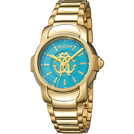 Roberto Cavalli Turquoise Gold Stainless Steel RV1L007M0036 Watch