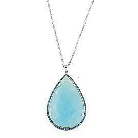 18K White Gold Aquamarine Chalcedony Nzari Necklace