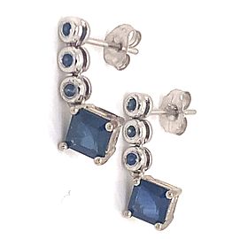 Natural Sapphire Dangle Earrings 14k Gold 1.32 TCW Certified $2,490 113471