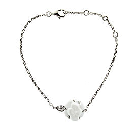 Chanel Ceramic and White Gold Camelia Flower Bracelet