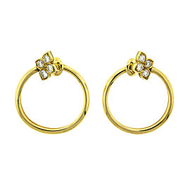 Cartier 18k Yellow Gold Diamond Hoop Earrings