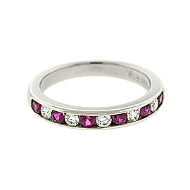 Tiffany & Co. Platinum Diamond and Ruby Ring