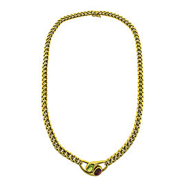 18k Yellow Gold Bvlgari Color Stone Necklace