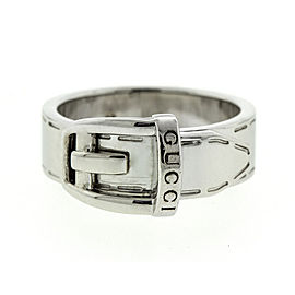 Gucci 18k White Gold Belt Ring