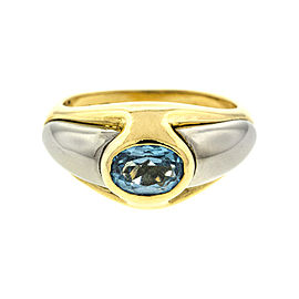 18k Yellow and White Gold Aquamarine Ring