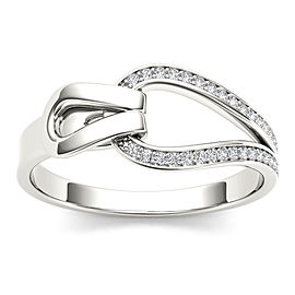 Diamond Accent Buckle Ring in 10K