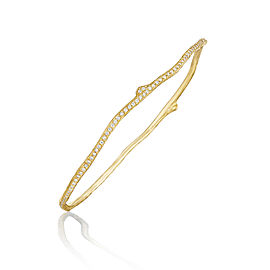 18K Gold Wonderland Eternity Pave Diamond Twig Bangle