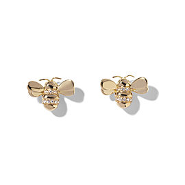 18K Gold Wonderland Diamond Bee Stud Earrings