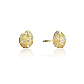 18K Gold Small Wonderland Ladybug Diamond Stud Earrings